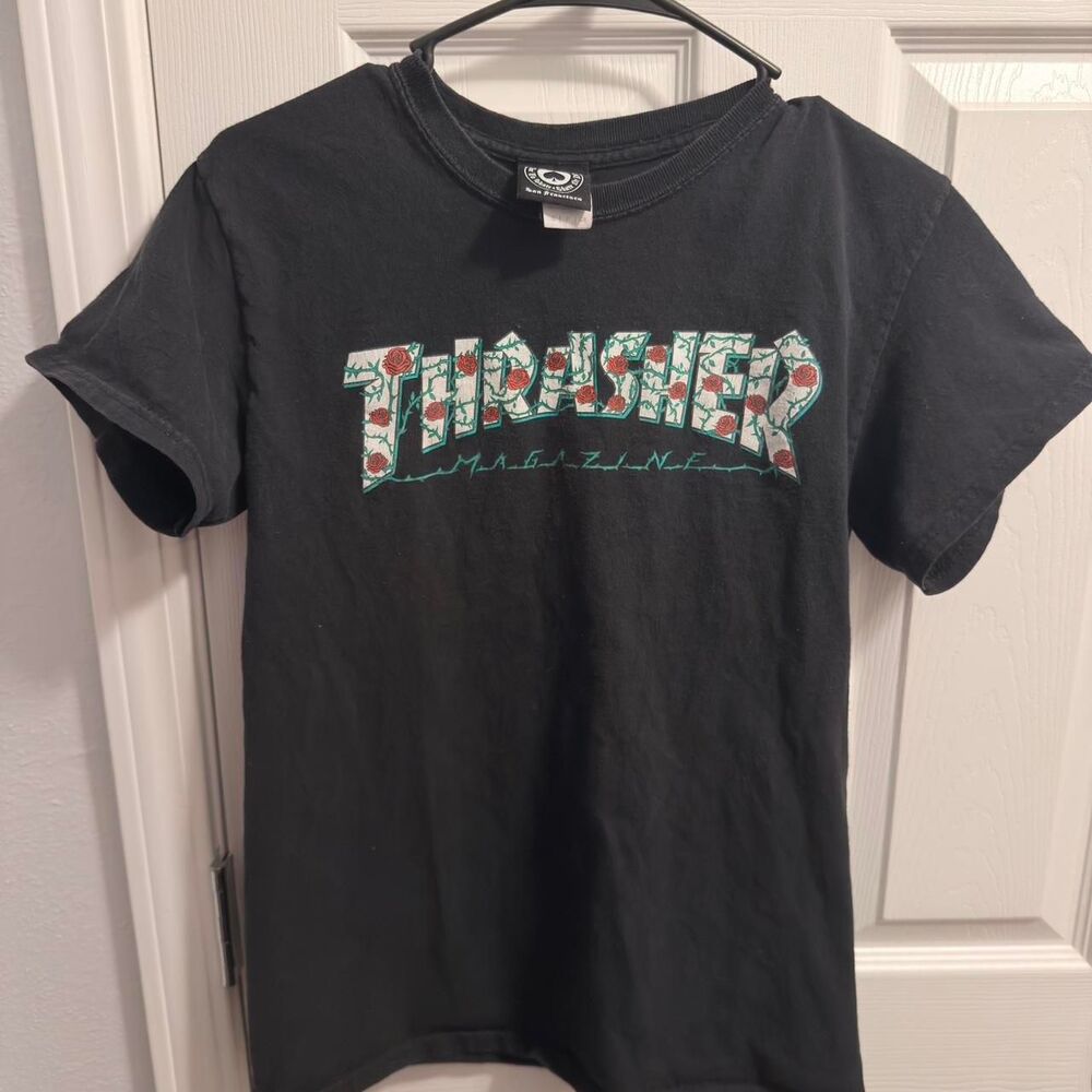 (2016-2021) Thrasher Roses Logo Graphic Tee - Black - S